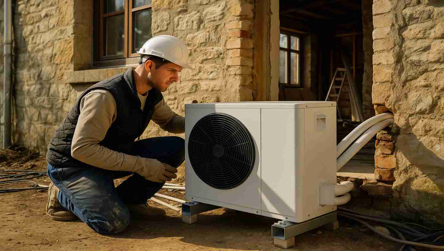 Pompe à chaleur air-eau en remplacement d'une chaudière au fioul